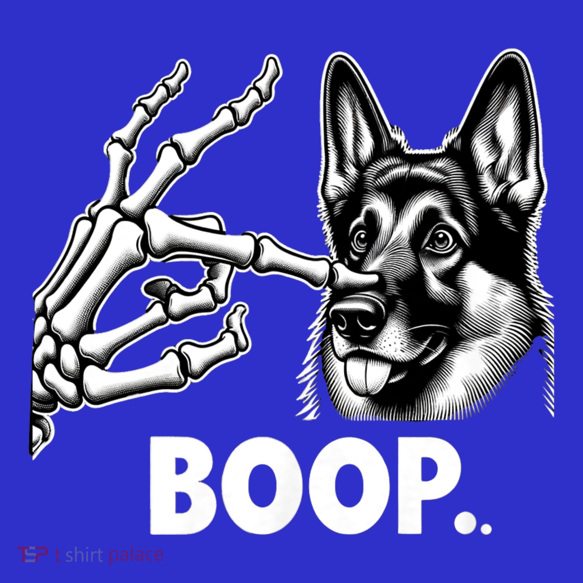 Funny Dog German Shepherd Skeleton Hand Boop Costume Sweatshirt