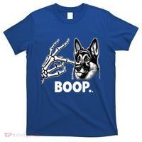 Funny Dog German Shepherd Skeleton Hand Boop Costume T-Shirt thumb 0