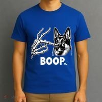 Funny Dog German Shepherd Skeleton Hand Boop Costume T-Shirt thumb 3