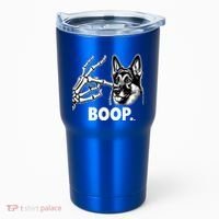Funny Dog German Shepherd Skeleton Hand Boop Costume Tumbler thumb 0