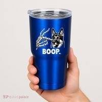 Funny Dog German Shepherd Skeleton Hand Boop Costume Tumbler thumb 2