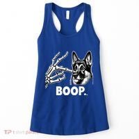 Funny Dog German Shepherd Skeleton Hand Boop Costume Women's Tank Top thumb 0