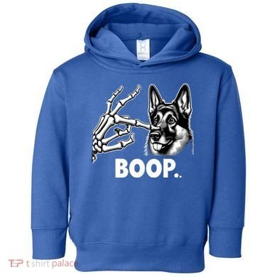 Funny Dog German Shepherd Skeleton Hand Boop Costume Toddler Hoodie