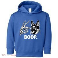 Funny Dog German Shepherd Skeleton Hand Boop Costume Toddler Hoodie thumb 0