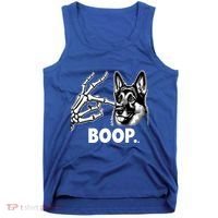 Funny Dog German Shepherd Skeleton Hand Boop Costume Tank Top thumb 0