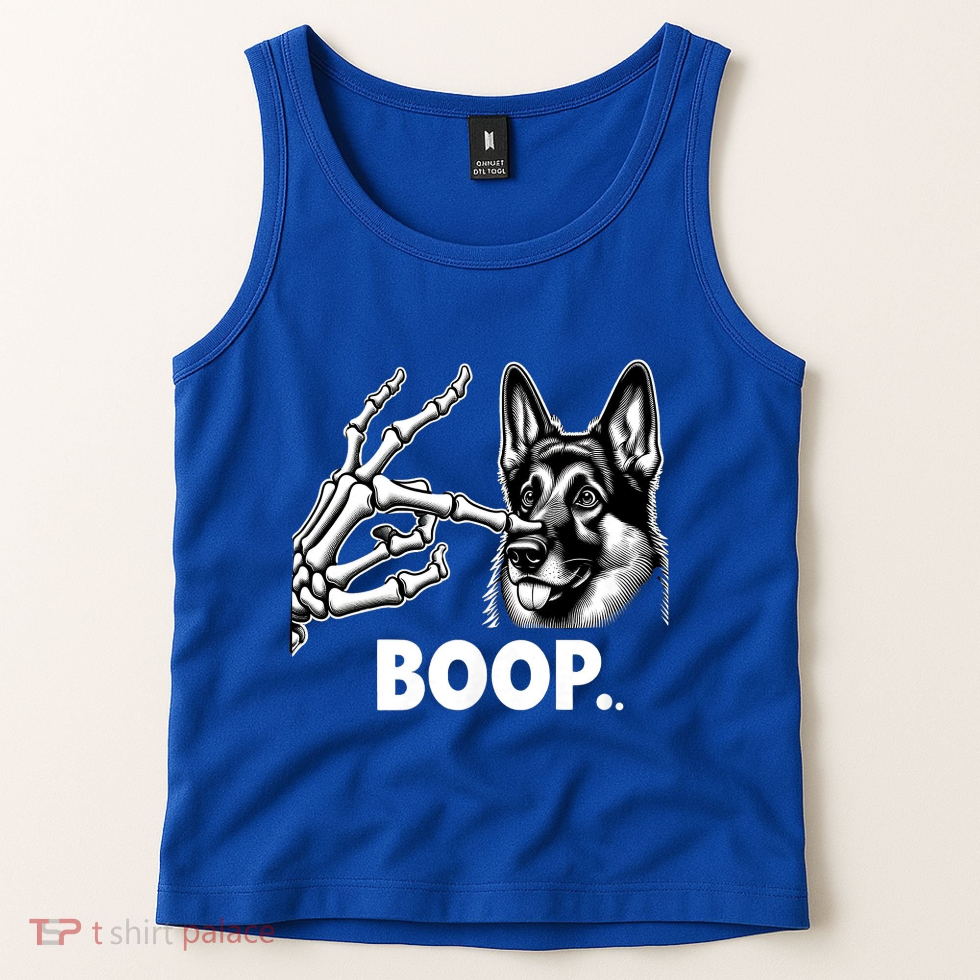 Funny Dog German Shepherd Skeleton Hand Boop Costume Tank Top