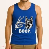 Funny Dog German Shepherd Skeleton Hand Boop Costume Tank Top thumb 3