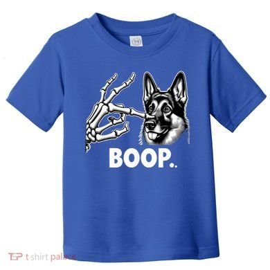 Funny Dog German Shepherd Skeleton Hand Boop Costume Toddler T-Shirt