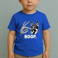 Funny Dog German Shepherd Skeleton Hand Boop Costume Toddler T-Shirt thumb 2