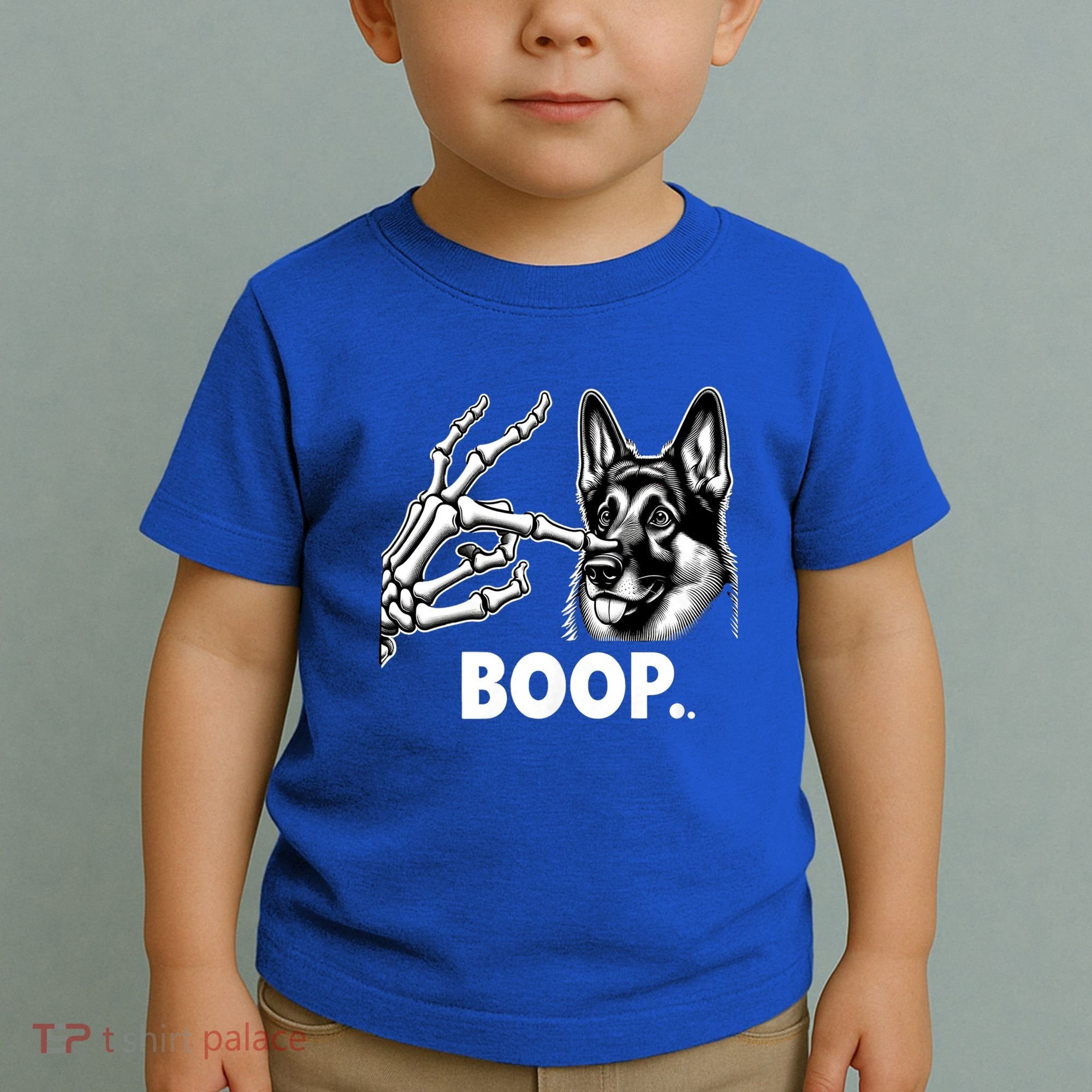 Funny Dog German Shepherd Skeleton Hand Boop Costume Toddler T-Shirt