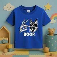 Funny Dog German Shepherd Skeleton Hand Boop Costume Toddler T-Shirt thumb 3