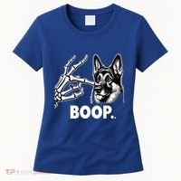 Funny Dog German Shepherd Skeleton Hand Boop Costume Women's T-Shirt thumb 0