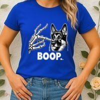Funny Dog German Shepherd Skeleton Hand Boop Costume Women's T-Shirt thumb 2