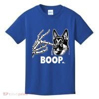 Funny Dog German Shepherd Skeleton Hand Boop Costume Kids T-Shirt thumb 0
