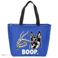 Funny Dog German Shepherd Skeleton Hand Boop Costume Tote Bag thumb 0