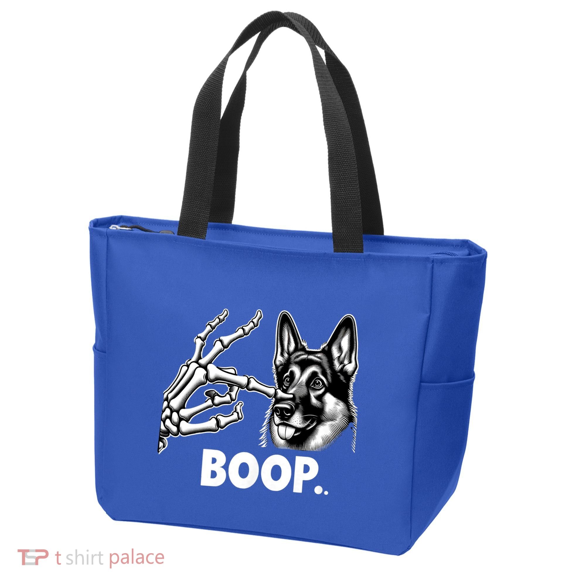 Funny Dog German Shepherd Skeleton Hand Boop Costume Tote Bag