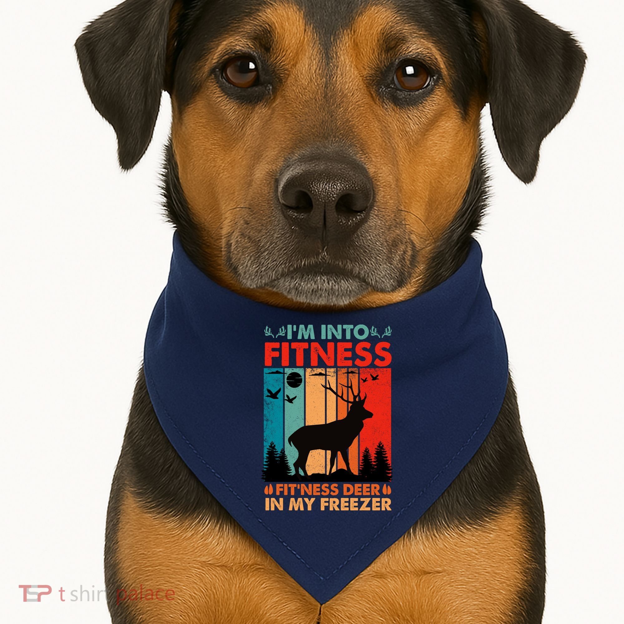 Funny Deer Hunter Gift USA-Made Doggie Bandana