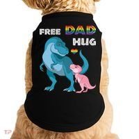 Free Dad Hugs Dinosaur Rainbow Lgbt Pride Month Fathers Day Gift Doggie Tank thumb 0