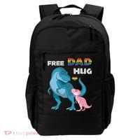 Free Dad Hugs Dinosaur Rainbow Lgbt Pride Month Fathers Day Gift Backpack thumb 0