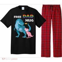 Free Dad Hugs Dinosaur Rainbow Lgbt Pride Month Fathers Day Gift Pajama Set thumb 0