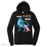 Free Dad Hugs Dinosaur Rainbow Lgbt Pride Month Fathers Day Gift Women's Hoodie thumb 0