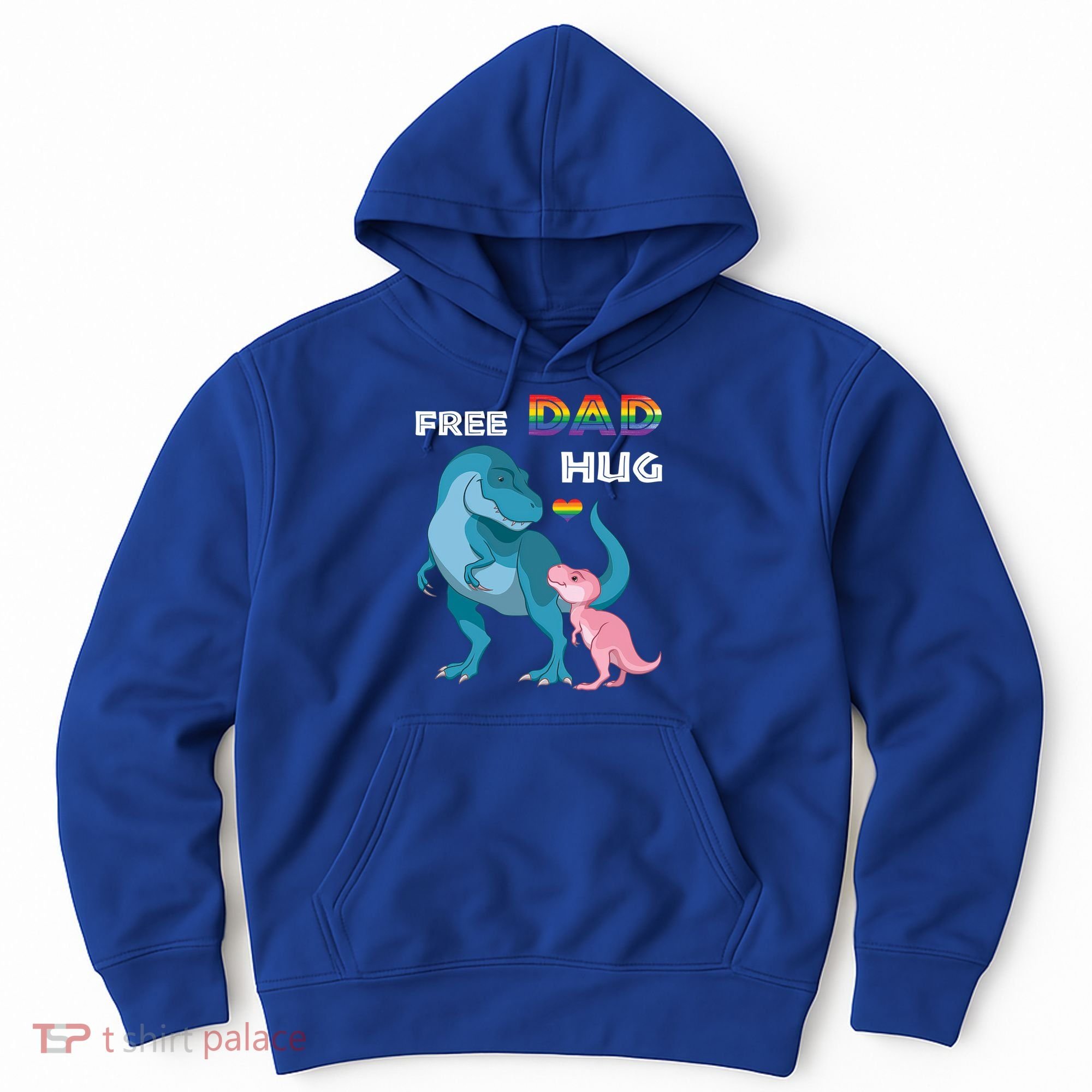 Free Dad Hugs Dinosaur Rainbow Lgbt Pride Month Fathers Day Gift Hoodie