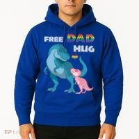 Free Dad Hugs Dinosaur Rainbow Lgbt Pride Month Fathers Day Gift Hoodie thumb 2