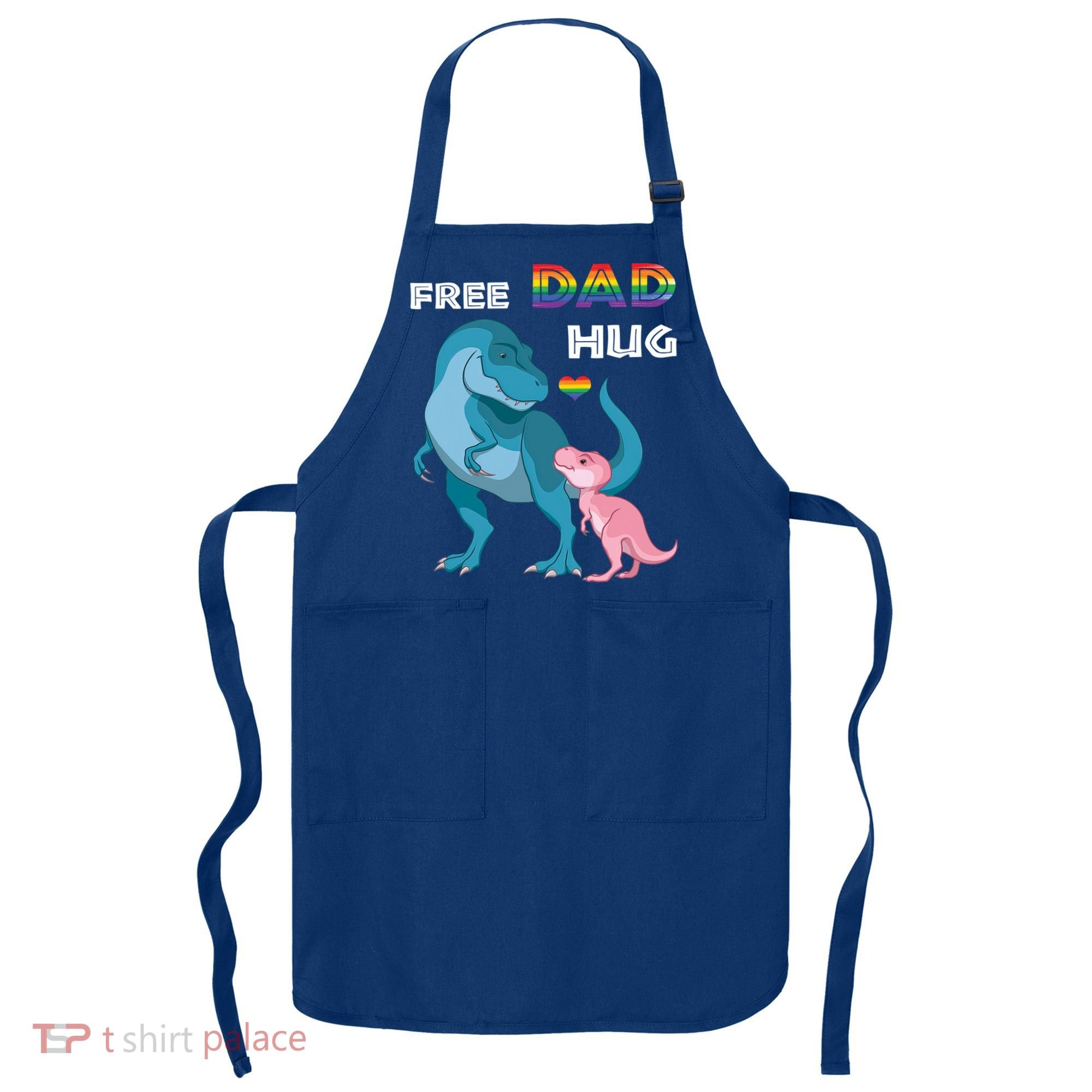 Free Dad Hugs Dinosaur Rainbow Lgbt Pride Month Fathers Day Gift Apron