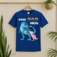 Free Dad Hugs Dinosaur Rainbow Lgbt Pride Month Fathers Day Gift T-Shirt thumb 2