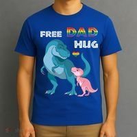 Free Dad Hugs Dinosaur Rainbow Lgbt Pride Month Fathers Day Gift T-Shirt thumb 3