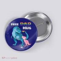 Free Dad Hugs Dinosaur Rainbow Lgbt Pride Month Fathers Day Gift Button thumb 0