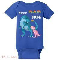 Free Dad Hugs Dinosaur Rainbow Lgbt Pride Month Fathers Day Gift Baby Bodysuit thumb 0
