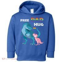 Free Dad Hugs Dinosaur Rainbow Lgbt Pride Month Fathers Day Gift Toddler Hoodie thumb 0