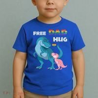 Free Dad Hugs Dinosaur Rainbow Lgbt Pride Month Fathers Day Gift Toddler T-Shirt thumb 2