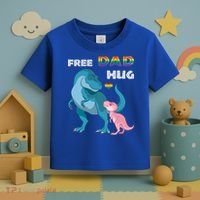 Free Dad Hugs Dinosaur Rainbow Lgbt Pride Month Fathers Day Gift Toddler T-Shirt thumb 3