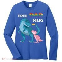 Free Dad Hugs Dinosaur Rainbow Lgbt Pride Month Fathers Day Gift Women's Long Sleeve Shirt thumb 0