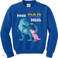 Free Dad Hugs Dinosaur Rainbow Lgbt Pride Month Fathers Day Gift Kids Sweatshirt thumb 0