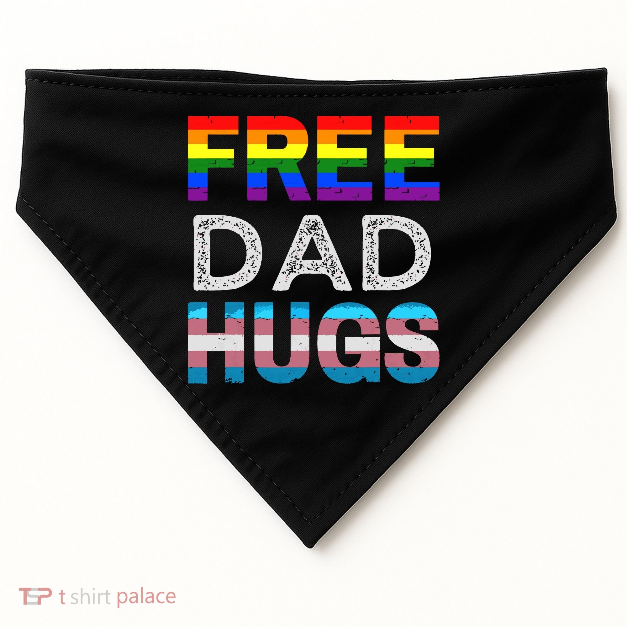 Free Dad Hugs Pride Month Proud Ally USA-Made Doggie Bandana