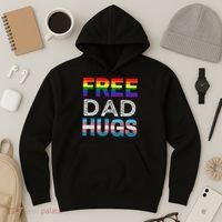 Free Dad Hugs Pride Month Proud Ally Hoodie thumb 3