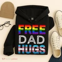 Free Dad Hugs Pride Month Proud Ally Hoodie thumb 4