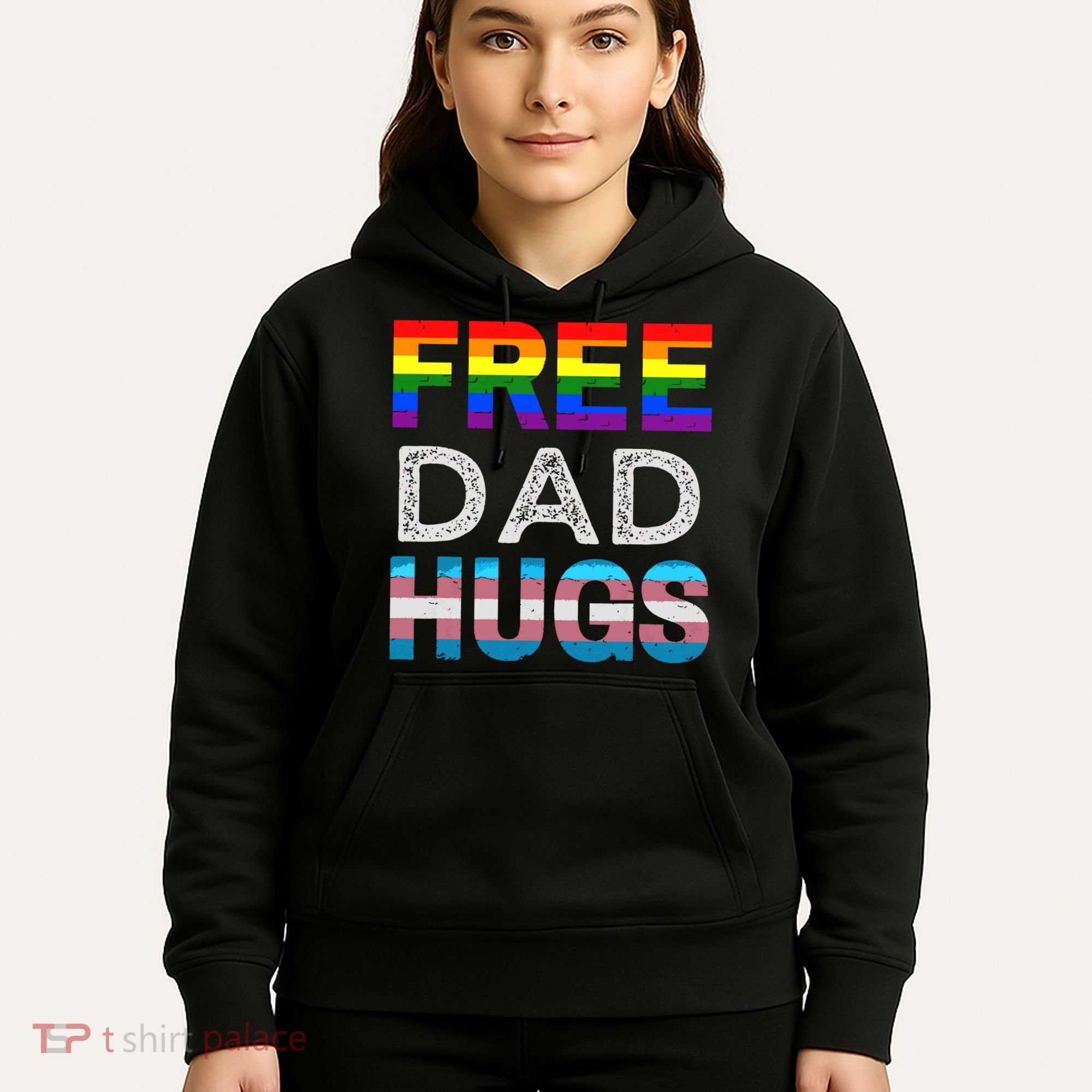 Free Dad Hugs Pride Month Proud Ally Hoodie