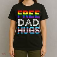 Free Dad Hugs Pride Month Proud Ally T-Shirt thumb 4