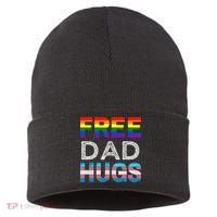 Free Dad Hugs Pride Month Proud Ally Sustainable Knit Beanie thumb 0
