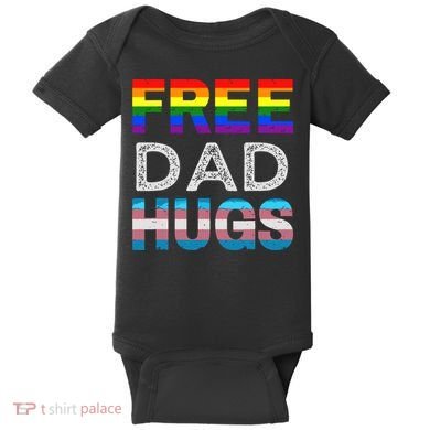 Free Dad Hugs Pride Month Proud Ally Baby Bodysuit