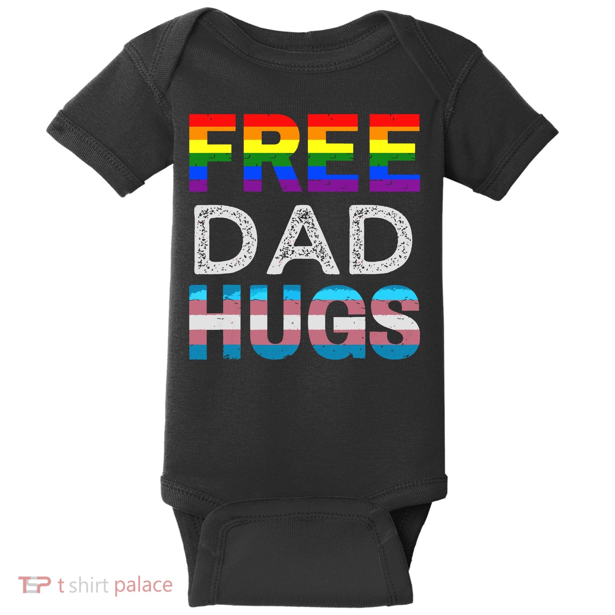 Free Dad Hugs Pride Month Proud Ally Baby Bodysuit