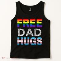 Free Dad Hugs Pride Month Proud Ally Tank Top thumb 2