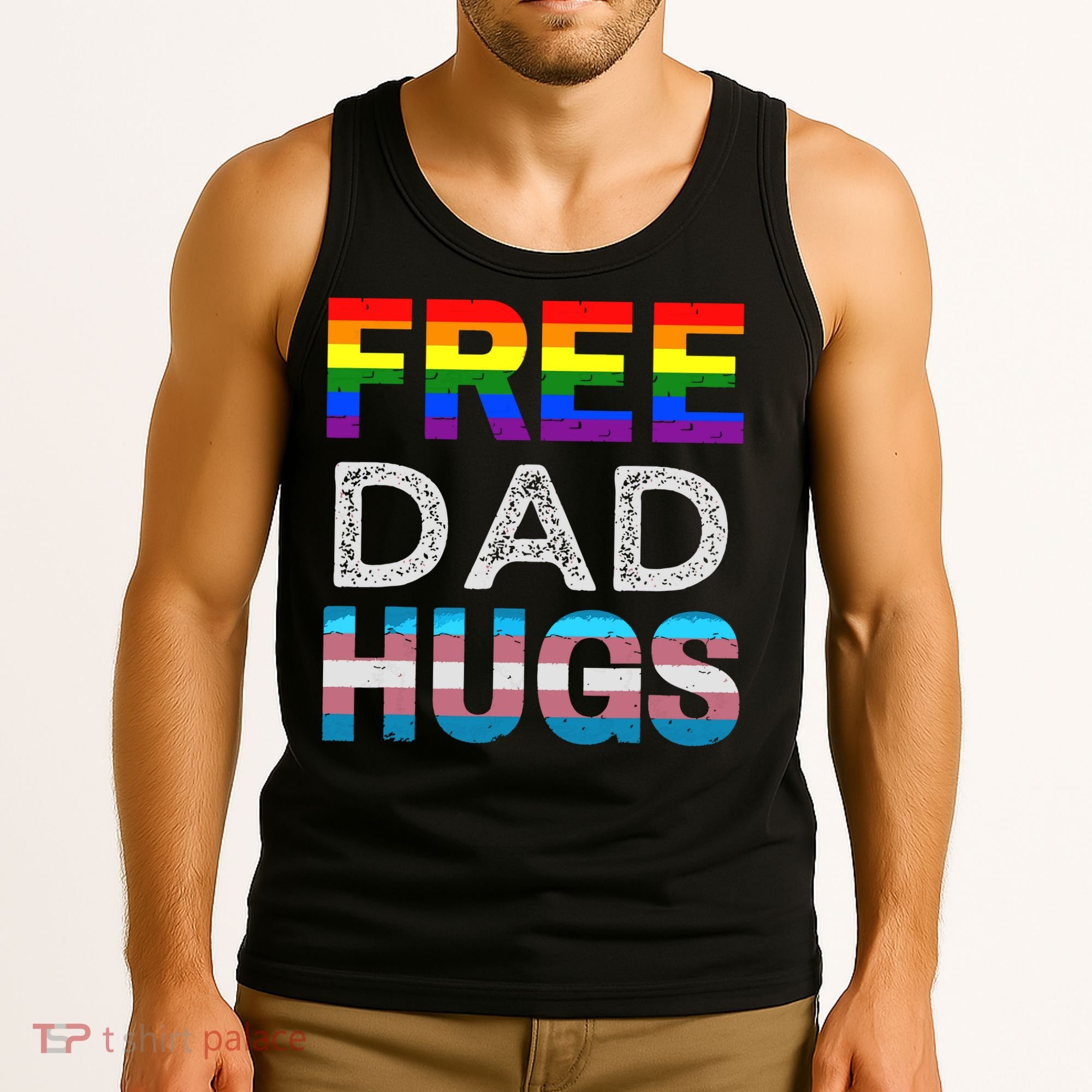 Free Dad Hugs Pride Month Proud Ally Tank Top