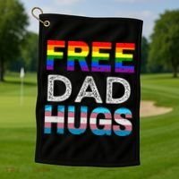 Free Dad Hugs Pride Month Proud Ally Golf Towel thumb 1