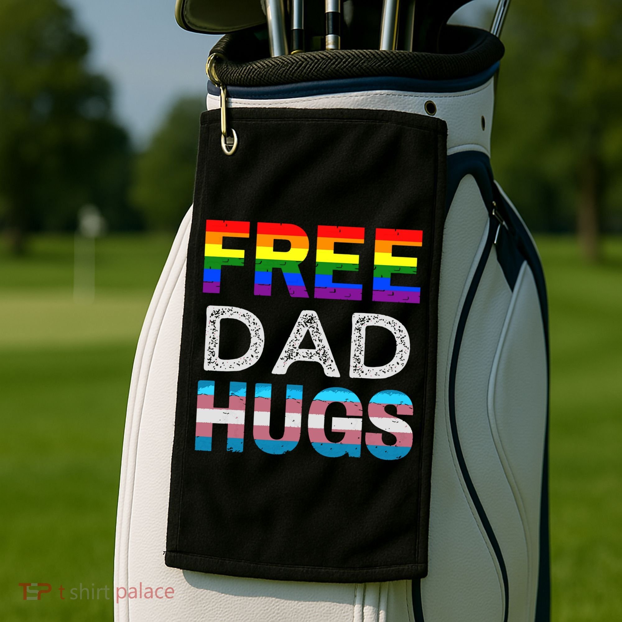 Free Dad Hugs Pride Month Proud Ally Golf Towel