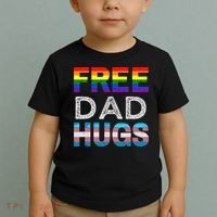 Free Dad Hugs Pride Month Proud Ally Toddler T-Shirt thumb 2